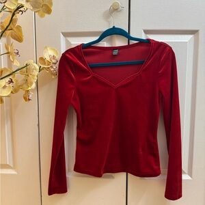 Shein Red velvet top